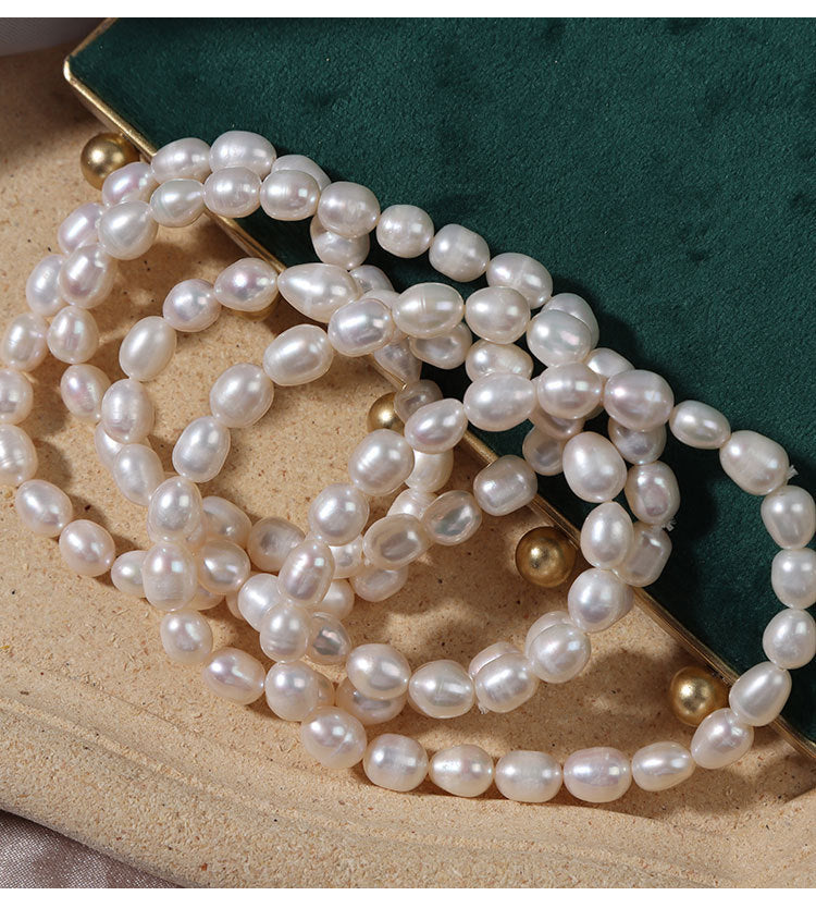 Simple Style Solid Color Pearl Beaded Bracelets 1 Piece