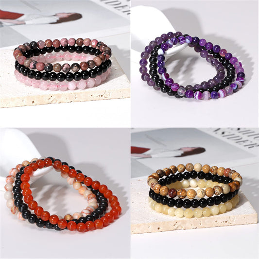 Ethnic Style Multicolor Agate Beaded Bracelets