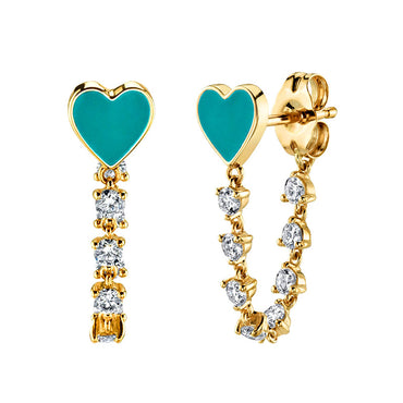 Fashion Personality Tassel Diamond Peach Heart Love Drip Earrings Trend Jewelry