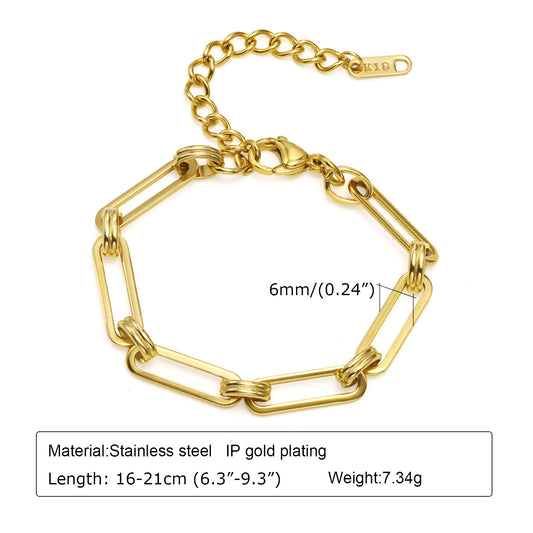 Simple Style Solid Color Stainless Steel Plating Bracelets