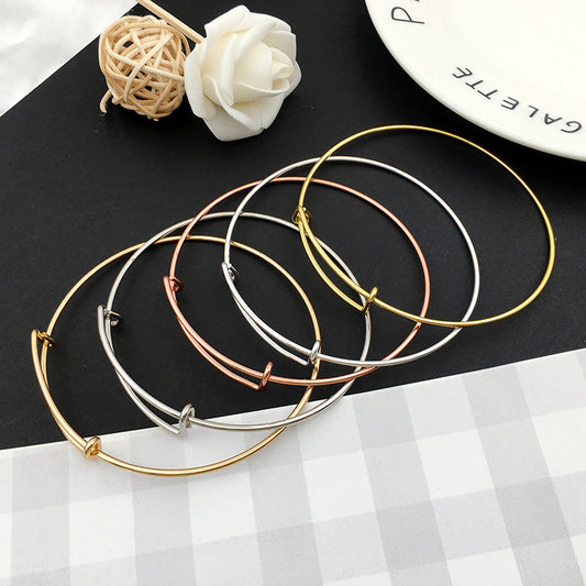 Simple Style Classic Style Commute Round Solid Color Iron Wholesale Bangle