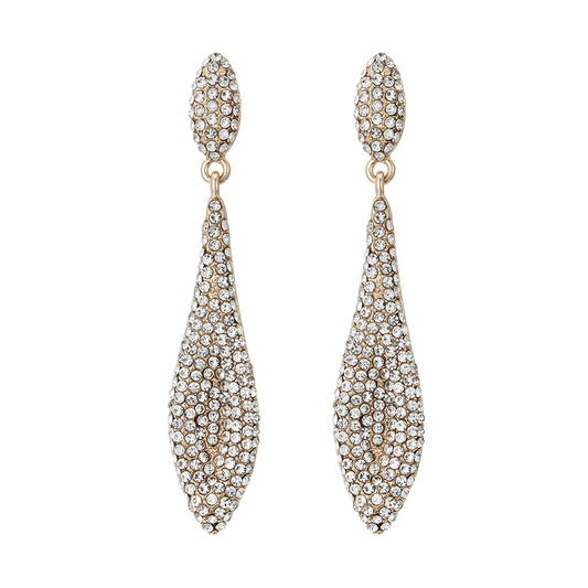 1 Pair Luxurious Water Droplets Plating Inlay Alloy Rhinestones Drop Earrings