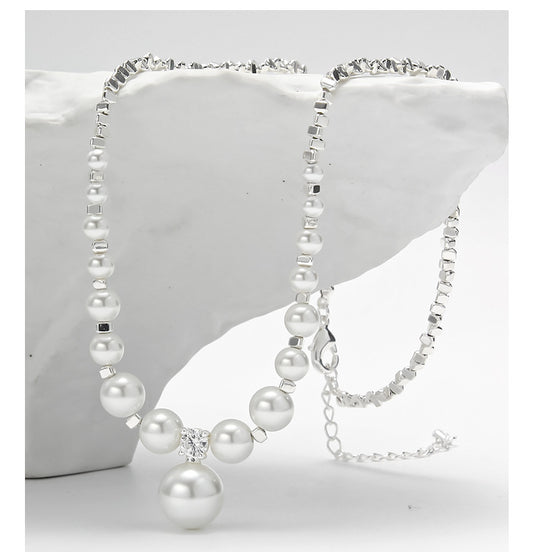 Elegant Round Imitation Pearl Beaded Women's Necklace