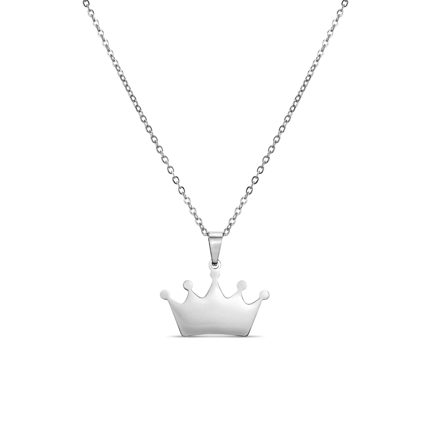 18K PVD Coated Stainless Steel Blank Crown Necklace / SBB0262