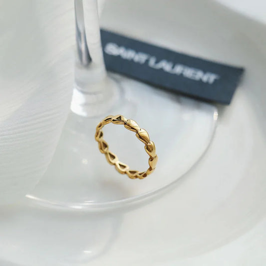 Stainless Steel 18K Gold Plated Classic Style Plating Heart Shape Stainless Steel Rings