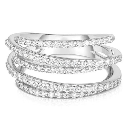 Couple Ring Hiphop Style Copper Retro Geometric Line Winding Zircon Jewelry