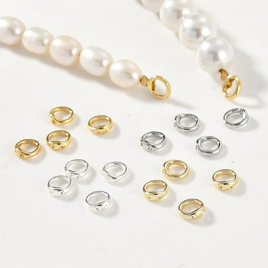 Diy Pearl Bracelet Necklace Closing Ring Accessories Copper Electroplated Double Hole Pig Nose Closed Ring Buckle