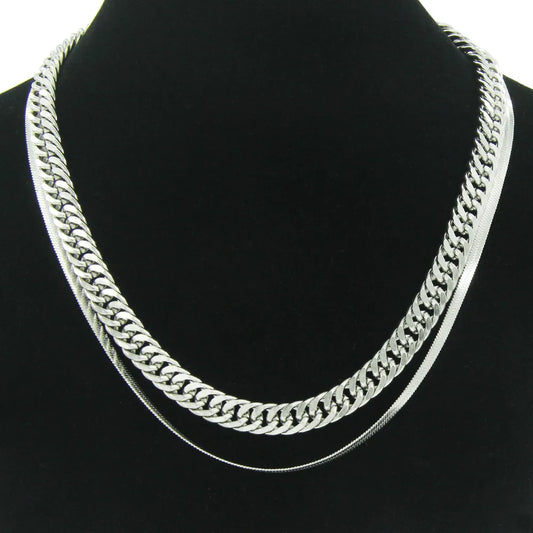 Ins Style Geometric Stainless Steel Patchwork Unisex Necklace