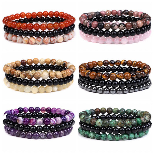 Fashion Jewelry Natural Stone Bracelet Copper Geometric Handmade