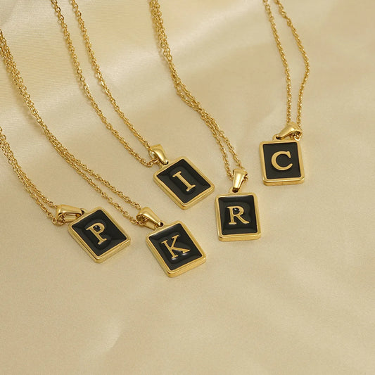 Fashion Letter Square Stainless Steel Stainless Steel Plating Pendant Necklace 1 Piece