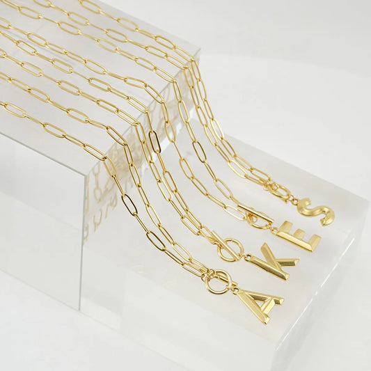 Fashion Letter Stainless Steel Pendant Necklace Polishing Gold Plated Stainless Steel Necklaces