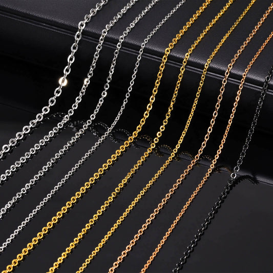 Fashion Pendant Necklace With O Chain Stainless Steel Geometric Pattern Electroplated