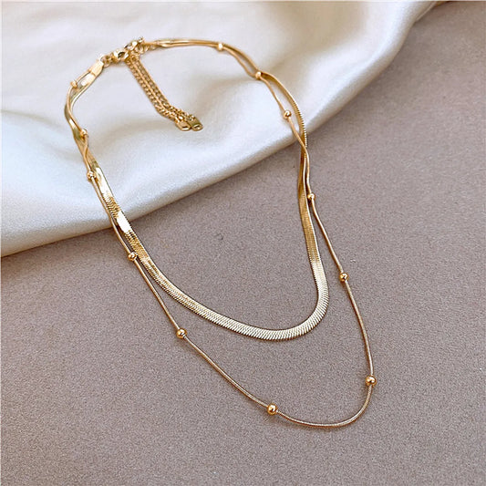 Fashion U Shape Stainless Steel Plating Layered Necklaces 1 Piece