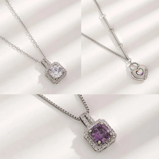 Glam Luxurious Round Heart Shape Stainless Steel Plating Inlay Zircon Pendant Necklace