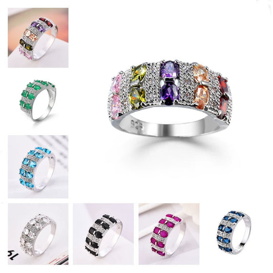 Hand Jewelry Copper Light Luxury Geometric Zircon Electroplated Ring For Women And Unisex