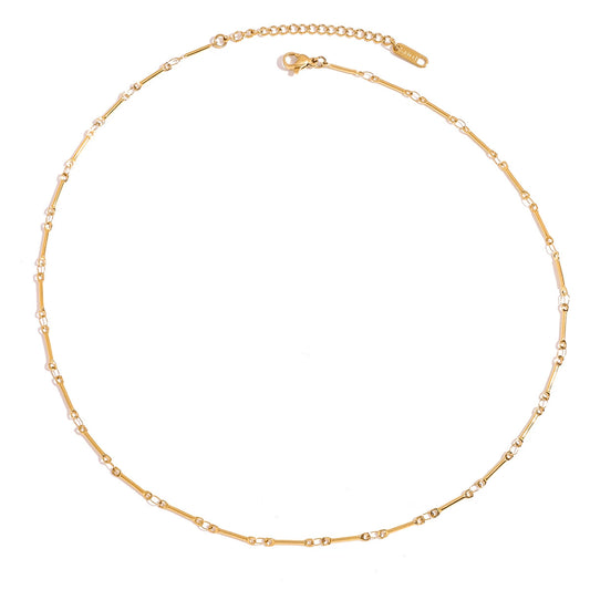 Handmade Stainless Steel And Titanium Steel Geometric Chain Necklace Jewelry With Electroplating For Women