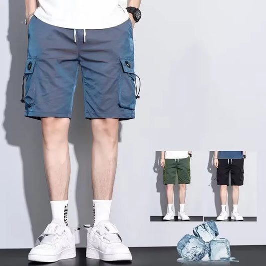 Hip-Hop Boys Light Color Denim Shorts Men'S Summer Thin Loose Straight Tencel Medium Pants New Arrival Pants