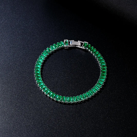 Hip-Hop Vintage Style Rock Rectangle Copper Plating Inlay Zircon Unisex Bracelets
