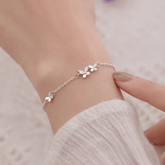 Ig Style Sweet Butterfly Copper Enamel Plating Inlay Zircon Bracelets