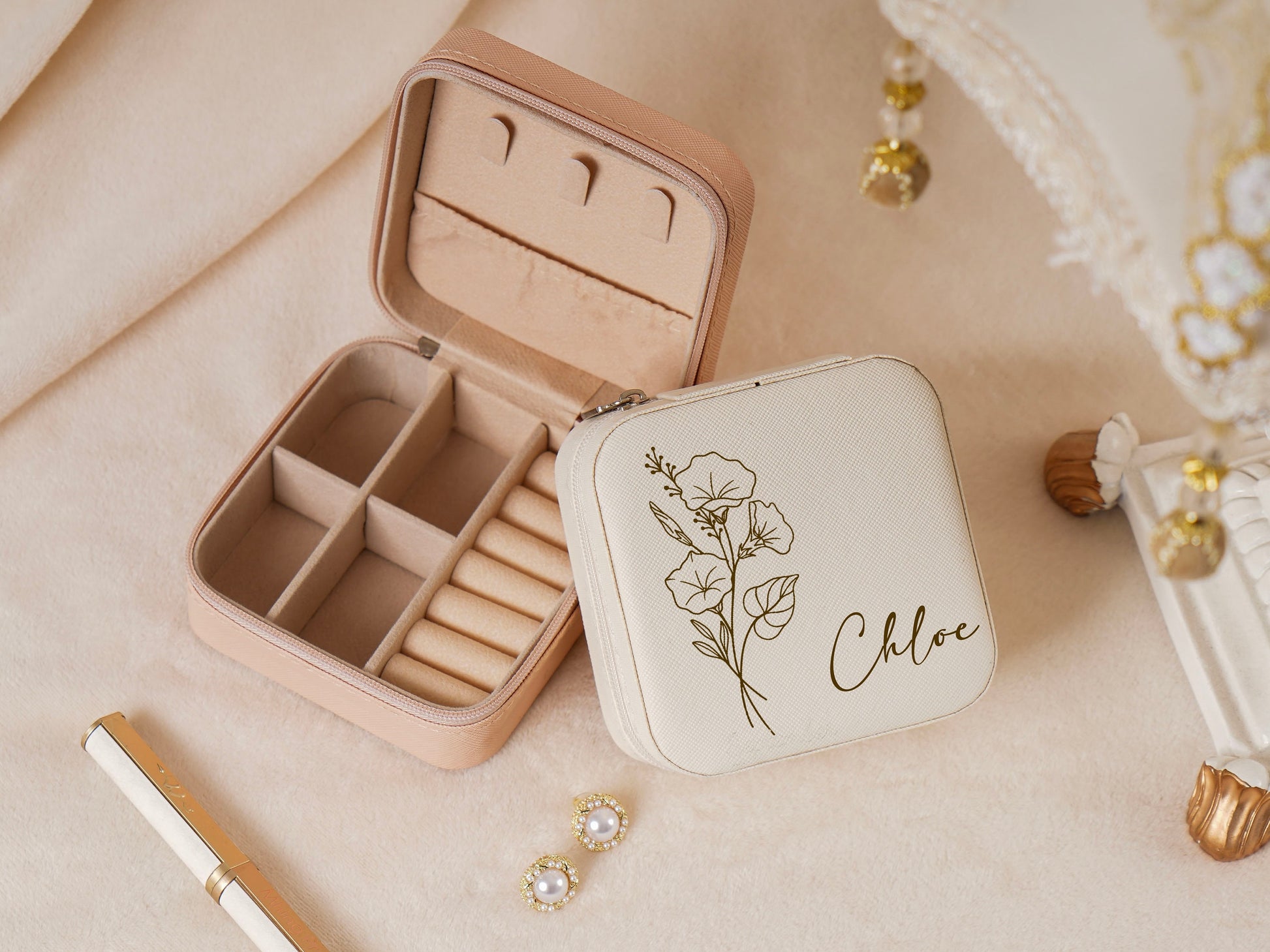 Personalized Engraved Leather Jewelry box