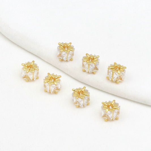 Jewelry Accessories Copper Square Zircon Beaded Handmade Electroplated Diy Bracelet Necklace Material
