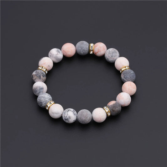 Jewelry Copper Beaded Bracelet With Letters Numbers Text Pattern