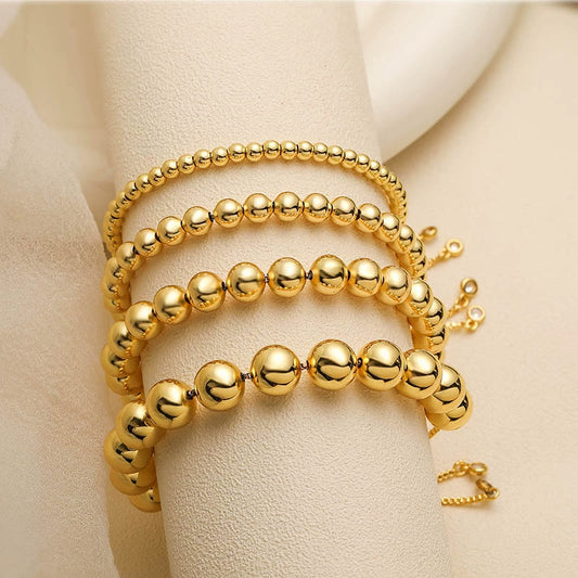 Jewelry Copper Geometric Vintage Bead Pull Adjustable Bracelet Electroplating