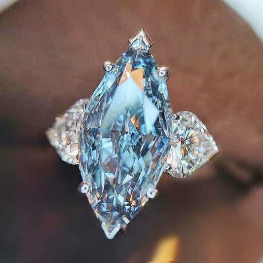 Jewelry Copper Zircon Geometric Horse Eye Shaped Heart Shaped Ladies Wedding Ring