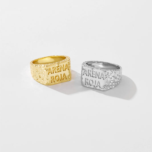 Light Luxury Fashion Style Women Jewelry Ring Copper Electroplated Geometric Design