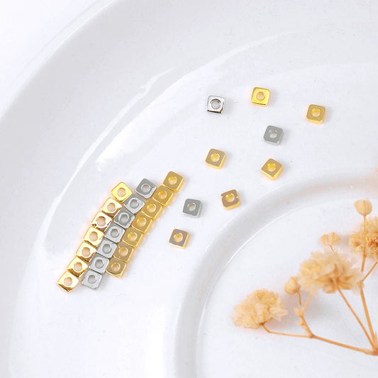 Loose Beads Copper Electroplated Square Spacer Diy Bracelet Necklace Accessories