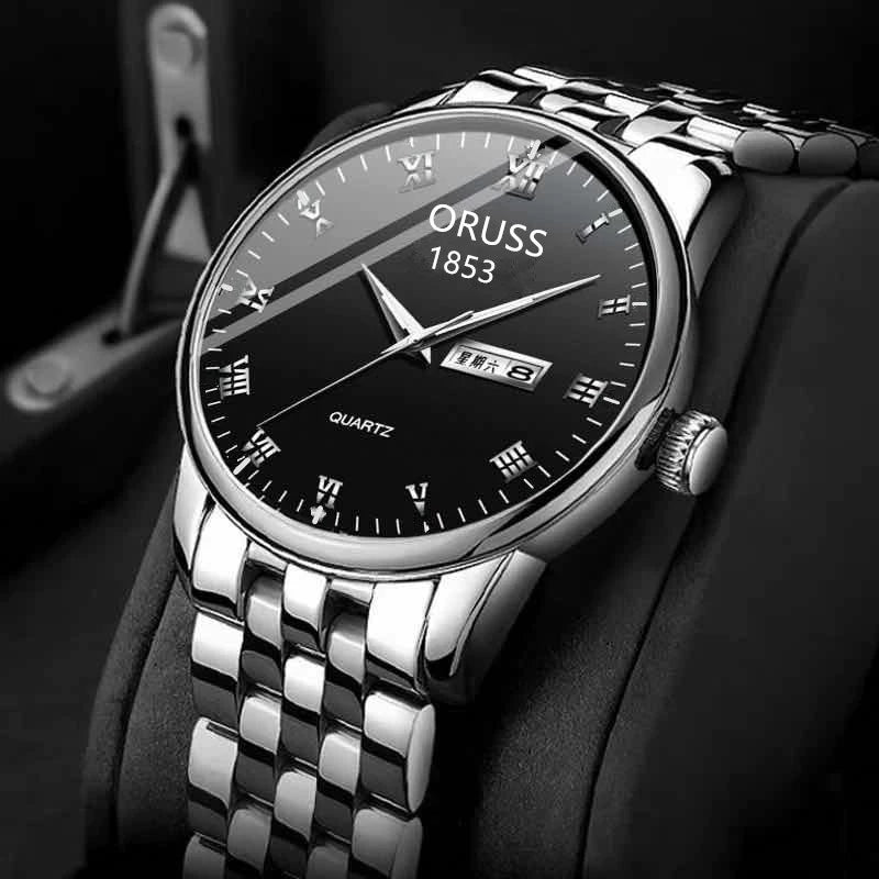 Men's Casual Quartz Watch With Alloy Strap And Case Mineral Reinforced ...