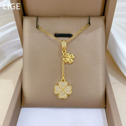 Necklace Stainless Steel Copper Geometric Cartoon Minimalist Style