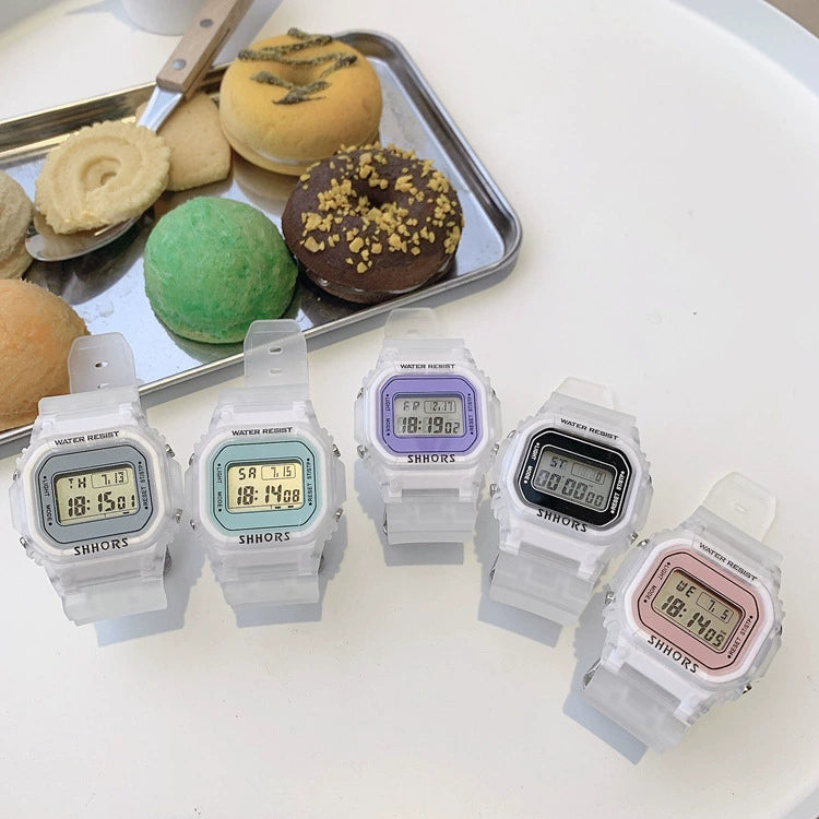 Plastic And Silicone Unicorn Square Electronic Watch For General Gender