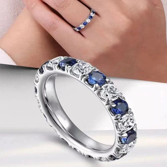Rig Ring Copper Zircon Inlay Geometric Design Unisex Popular Ring