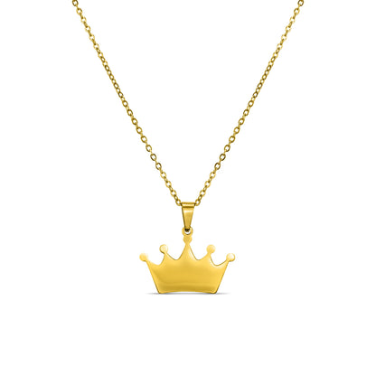 18K PVD Coated Stainless Steel Blank Crown Necklace / SBB0262