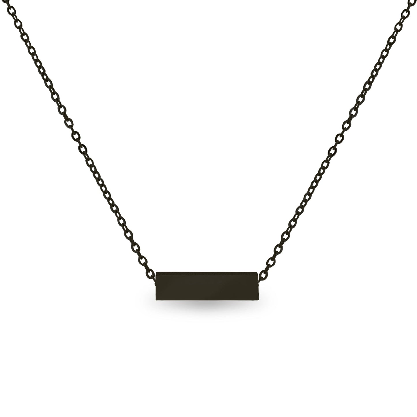 18K PVD Coated Stainless Steel Blank Horizontal Mini Bar Necklace / SBB0267