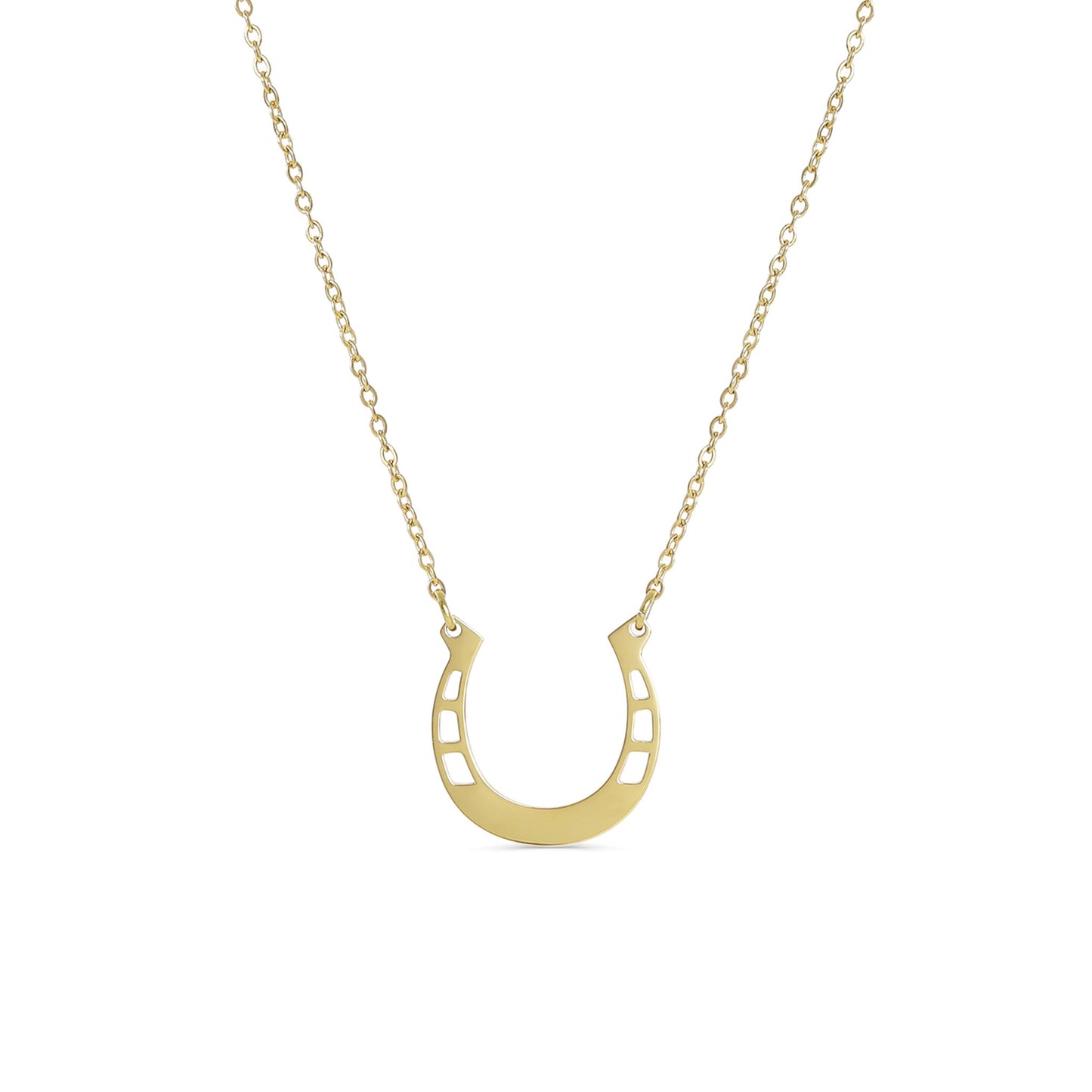 18 Engravable Stainless Steel Horseshoe Necklace / SBB0333