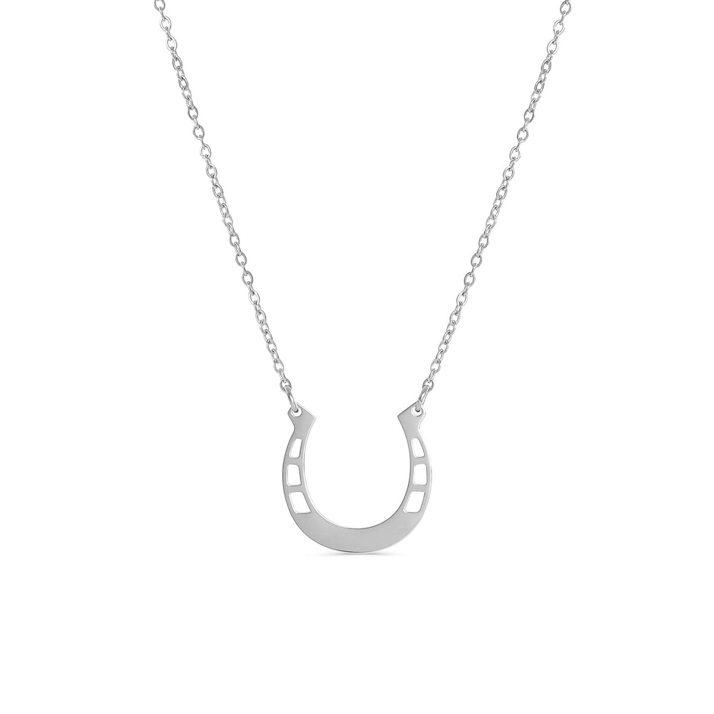18 Engravable Stainless Steel Horseshoe Necklace / SBB0333