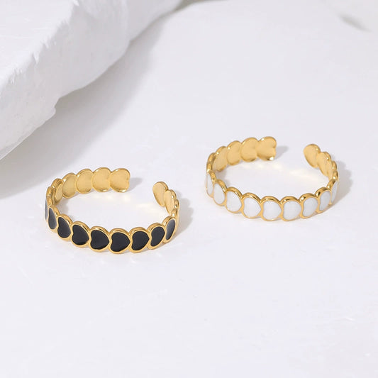 Simple Loveshaped Titanium Steel Goldplated Ring For Women With Ins Niche Design Sense