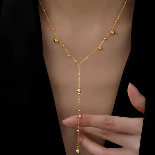 Simple Style Ball Stainless Steel Plating Long Necklace