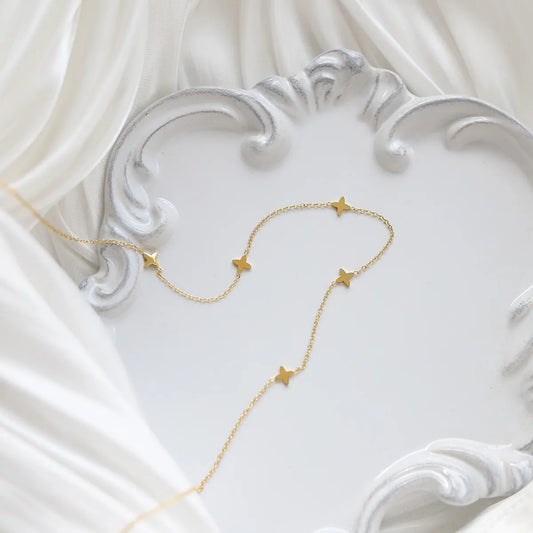 Simple Style Four Leaf Clover Stainless Steel Necklace