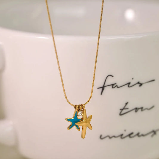 Simple Style Starfish Stainless Steel Wholesale Pendant Necklace