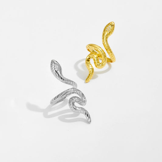 Snake Ring Copper Electroplated Platinum 18K Gold Fashion Geometric Adjustable