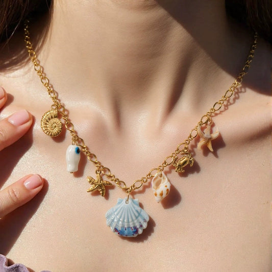 Stainless Steel Necklace Animal Style Ushaped Star Shaped Zodiac Electroplated