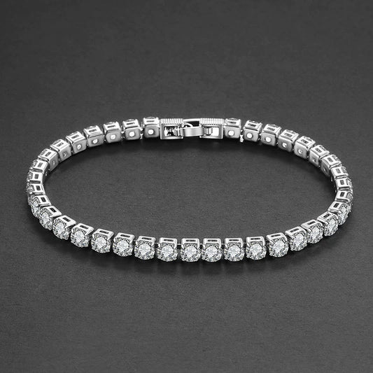 Tennis Chain Bracelet Copper Zircon Geometric Electroplating Jewelry For Men And Women