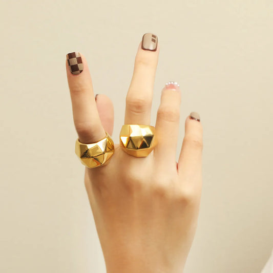 Stainless Steel Fashion Modern Style Geometric Plating Rings