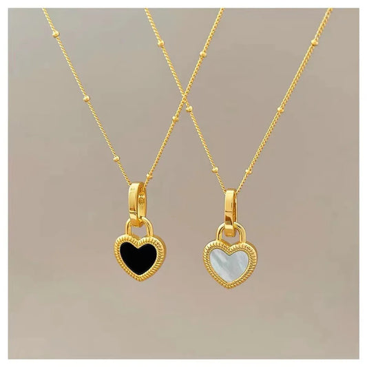 Stainless Steel Simple Style Heart Shape Plating Earrings Necklace
