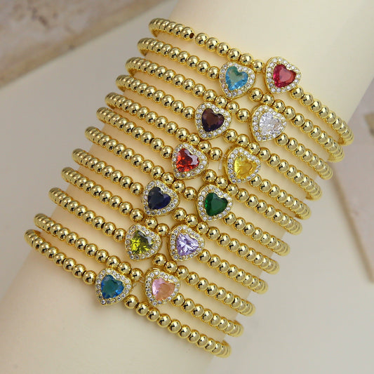 Wholesale Beaded Bracelet Copper Electroplated Twelve Constellations Style For Women