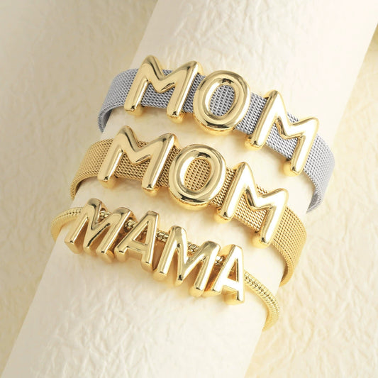Wholesale Bracelet Copper Electroplated Letter Shaped Simple Style For Women