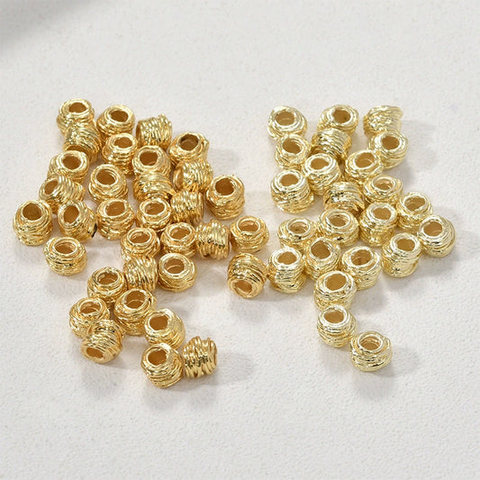 Wholesale Copper Geometric Woven Ball Beads Electroplated Colorretaining Jewelry Making Material For Bracelet Necklace Earring